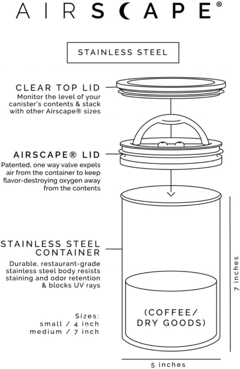 Airscape - Recipiente de sellado al vacío para café